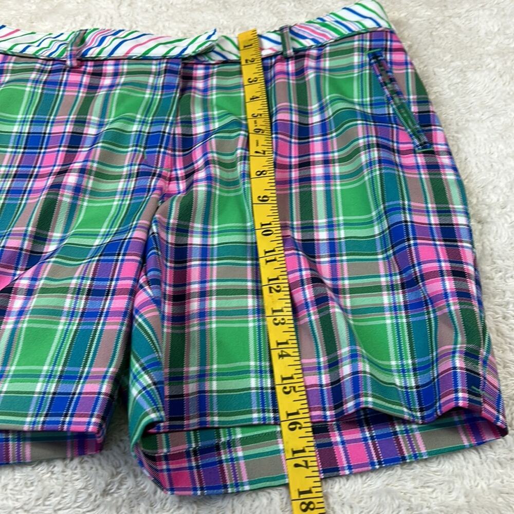 Lady Hagen pink and green plaid‎ golf shorts, size 10 - Picture 3 of 9